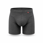 FABO Men's  Longer Length Cotton Classic Trunk - MG0020 Dark Grey Melange