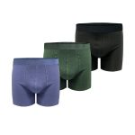 FABO Men's Cotton Classic Trunk Plus Size- MG0019 /Green Melange/Blue Melange /Black